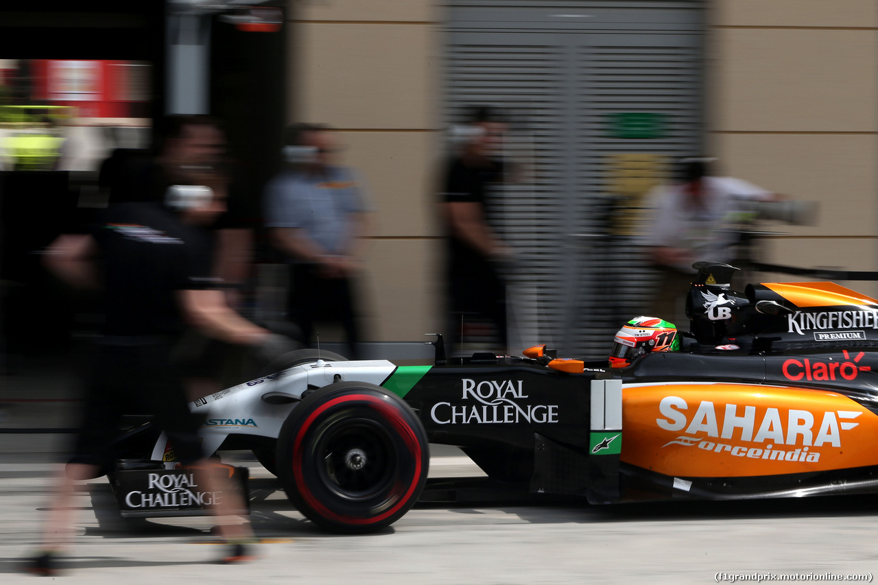 TEST F1 BAHRAIN 28 FEBBRAIO, Sergio Perez (MEX), Sahara Force India 
28.02.2014. Formula One Testing, Bahrain Test Two, Day Two, Sakhir, Bahrain.