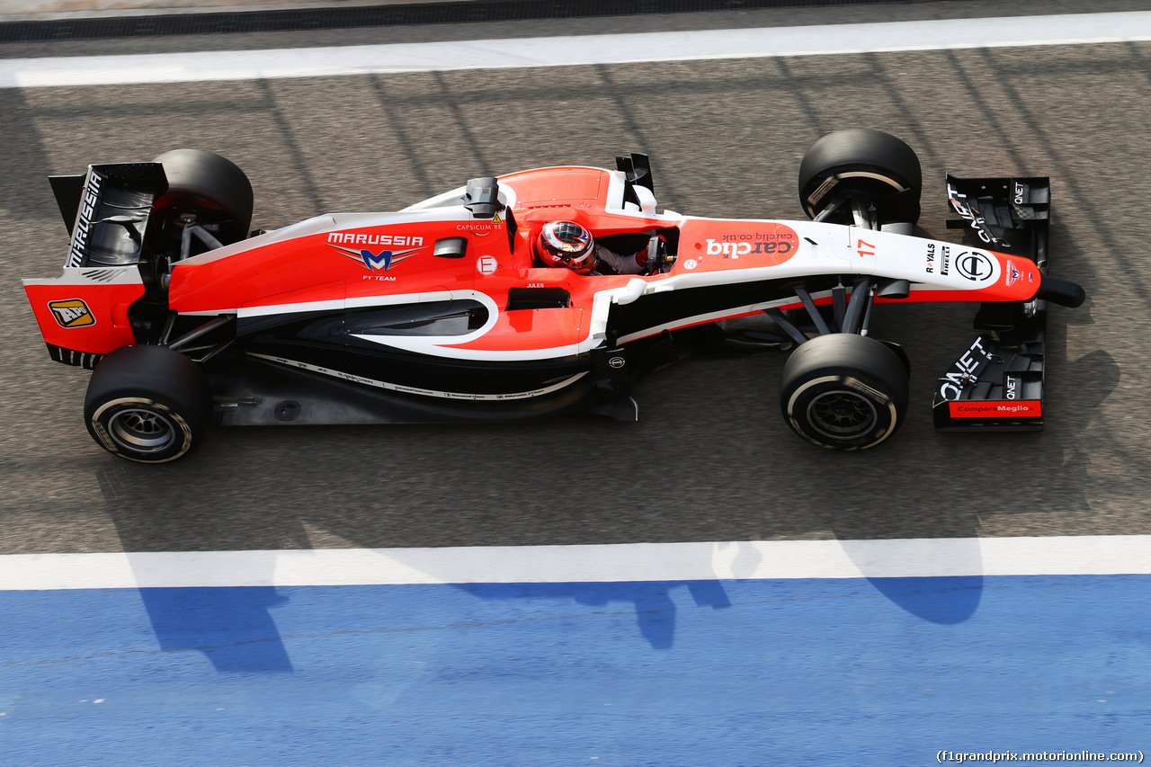 TEST F1 BAHRAIN 28 FEBBRAIO, Jules Bianchi (FRA) Marussia F1 Team MR03.
28.02.2014. Formula One Testing, Bahrain Test Two, Day Two, Sakhir, Bahrain.