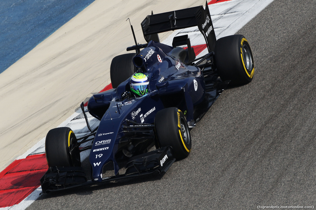 TEST F1 BAHRAIN 28 FEBBRAIO, Felipe Massa (BRA) Williams FW36.
28.02.2014. Formula One Testing, Bahrain Test Two, Day Two, Sakhir, Bahrain.