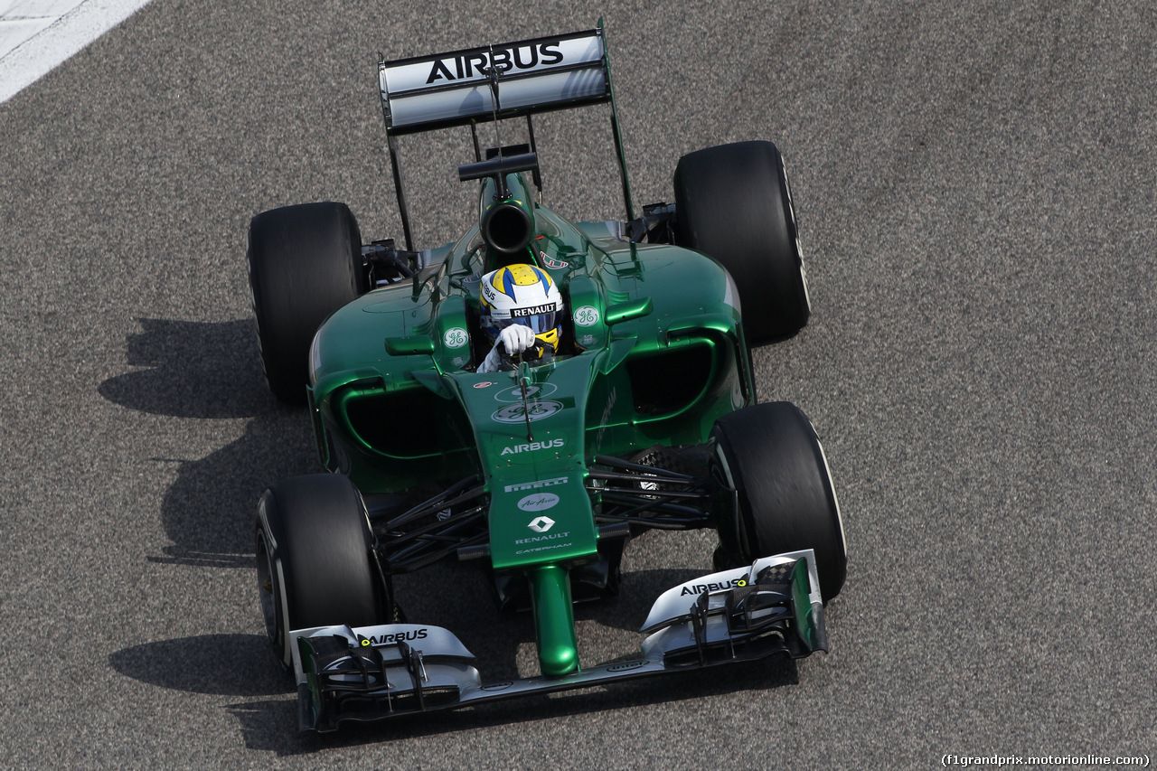 TEST F1 BAHRAIN 28 FEBBRAIO, Marcus Ericsson (SWE) Caterham CT05.
28.02.2014. Formula One Testing, Bahrain Test Two, Day Two, Sakhir, Bahrain.