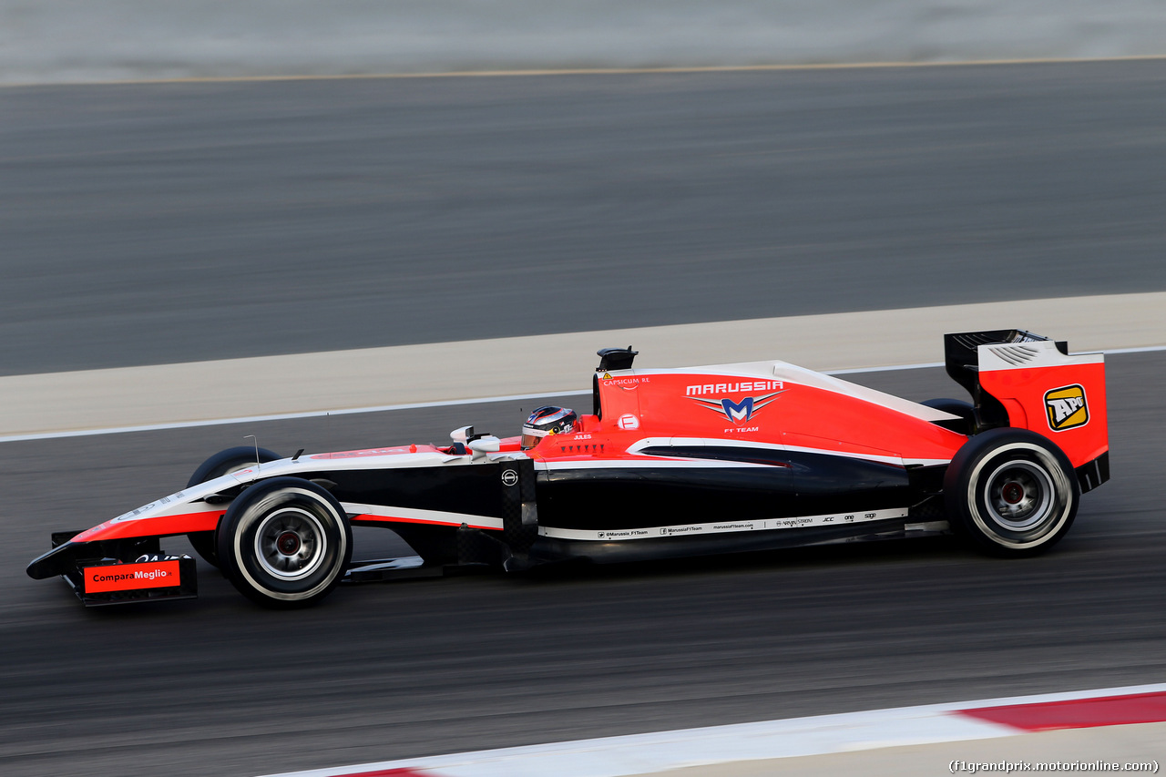 TEST F1 BAHRAIN 28 FEBBRAIO, Jules Bianchi (FRA), Marussia F1 Team  
28.02.2014. Formula One Testing, Bahrain Test Two, Day Two, Sakhir, Bahrain.