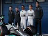 TEST F1 JEREZ 28 GENNAIO, (L to R): Paddy Lowe (GBR) Mercedes AMG F1 Executive Director (Technical); Lewis Hamilton (GBR) Mercedes AMG F1; Nico Rosberg (GER) Mercedes AMG F1; e Toto Wolff (GER) Mercedes AMG F1 Shareholder e Executive Director, at the unveiling of the new Mercedes AMG F1 W05.
28.01.2014. Formula One Testing, Day One, Jerez, Spain.