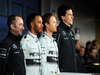 TEST F1 JEREZ 28 GENNAIO, (L to R): Paddy Lowe (GBR) Mercedes AMG F1 Executive Director (Technical); Lewis Hamilton (GBR) Mercedes AMG F1; Nico Rosberg (GER) Mercedes AMG F1; e Toto Wolff (GER) Mercedes AMG F1 Shareholder e Executive Director, at the unveiling of the new Mercedes AMG F1 W05.
28.01.2014. Formula One Testing, Day One, Jerez, Spain.