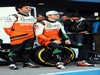 TEST F1 JEREZ 28 GENNAIO, (L to R): Sergio Perez (MEX) Sahara Force India F1 with team mate Nico Hulkenberg (GER) Sahara Force India F1 at the launch of the Sahara Force India F1 VJM07.
28.01.2014. Formula One Testing, Day One, Jerez, Spain.