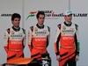 TEST F1 JEREZ 28 GENNAIO, Sergio Perez (MEX) Sahara Force India F1; Daniel Juncadella (ESP) Sahara Force India F1 Team Test e Reserve Driver e team mate Nico Hulkenberg (GER) Sahara Force India F1 at the launch of the new Sahara Force India F1 VJM07