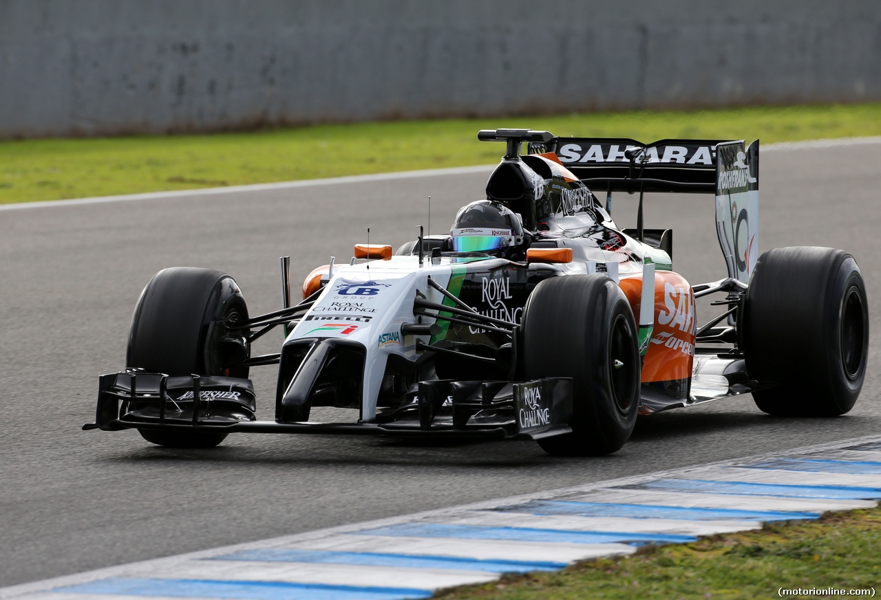 TEST F1 JEREZ 28 GENNAIO, Sergio Perez (MEX), Sahara Force India 
28.01.2014. Formula One Testing, Day One, Jerez, Spain.