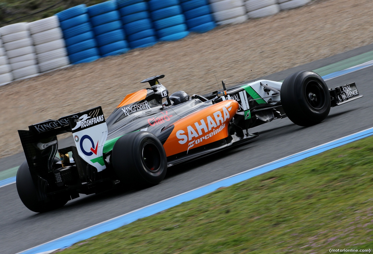 TEST F1 JEREZ 28 GENNAIO, Sergio Perez (MEX), Sahara Force India 
28.01.2014. Formula One Testing, Day One, Jerez, Spain.