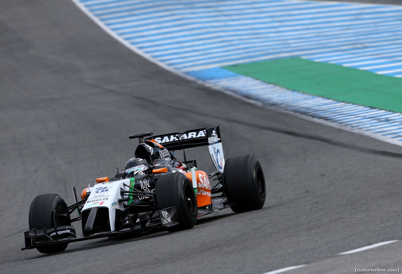 TEST F1 JEREZ 28 GENNAIO, Sergio Perez (MEX), Sahara Force India 
28.01.2014. Formula One Testing, Day One, Jerez, Spain.