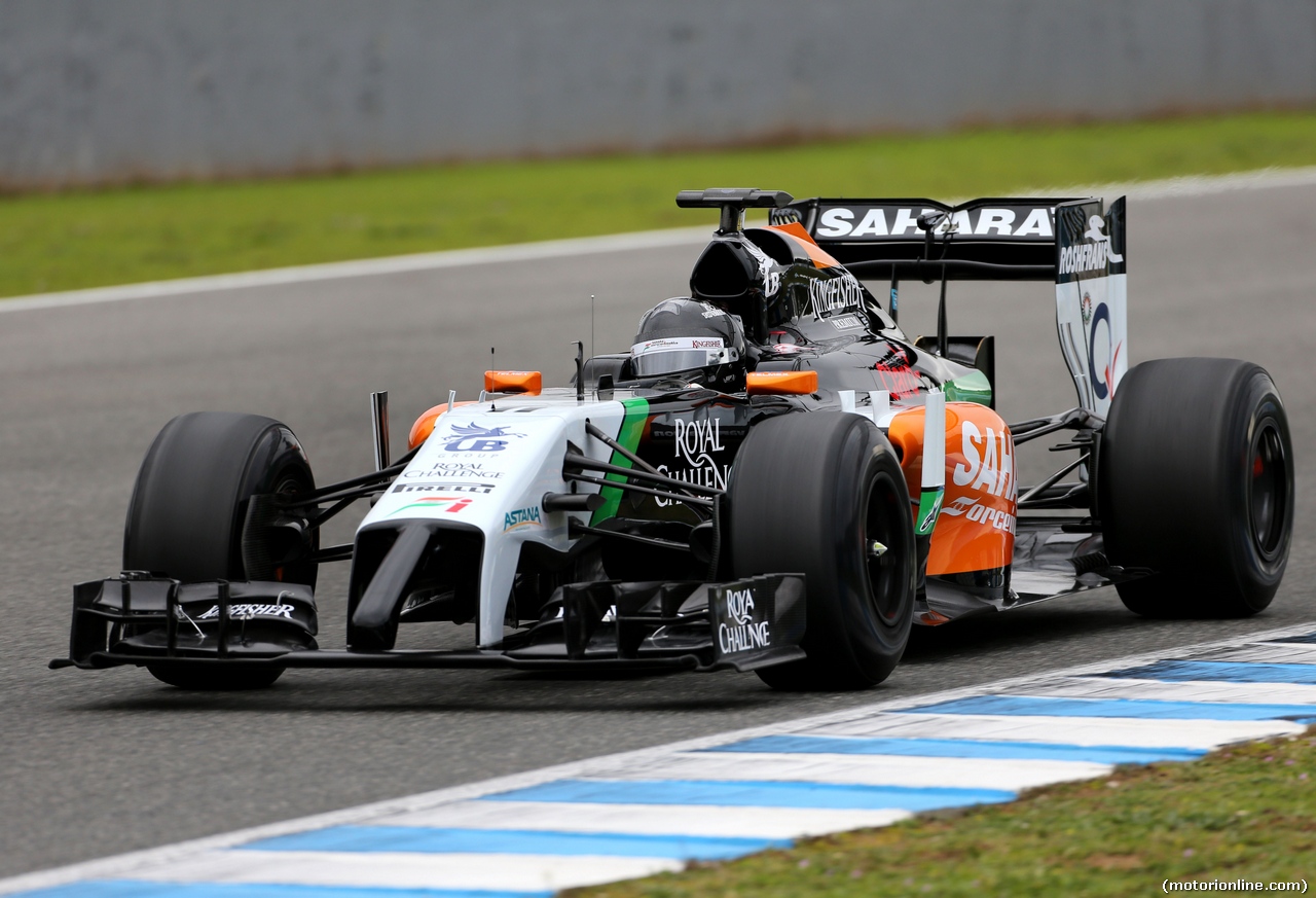TEST F1 JEREZ 28 GENNAIO, Sergio Perez (MEX), Sahara Force India 
28.01.2014. Formula One Testing, Day One, Jerez, Spain.