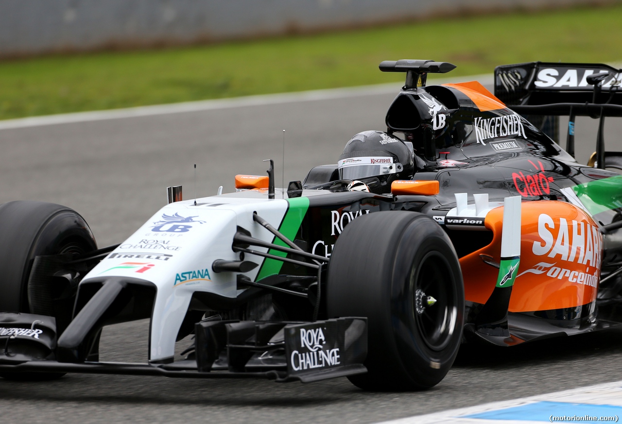 TEST F1 JEREZ 28 GENNAIO, Sergio Perez (MEX), Sahara Force India 
28.01.2014. Formula One Testing, Day One, Jerez, Spain.
