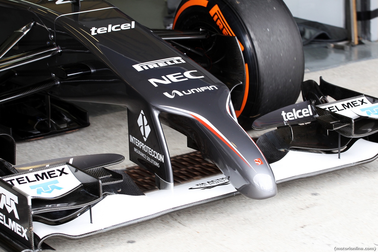 TEST F1 JEREZ 28 GENNAIO, Sauber C33 front wing e nosecone detail.
28.01.2014. Formula One Testing, Day One, Jerez, Spain.