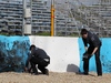 TEST F1 JEREZ 28 GENNAIO, Debris from the Mercedes AMG F1 W05 of Lewis Hamilton (GBR) Mercedes AMG F1 is removed after he crashed at the first corner.
28.01.2014. Formula One Testing, Day One, Jerez, Spain.