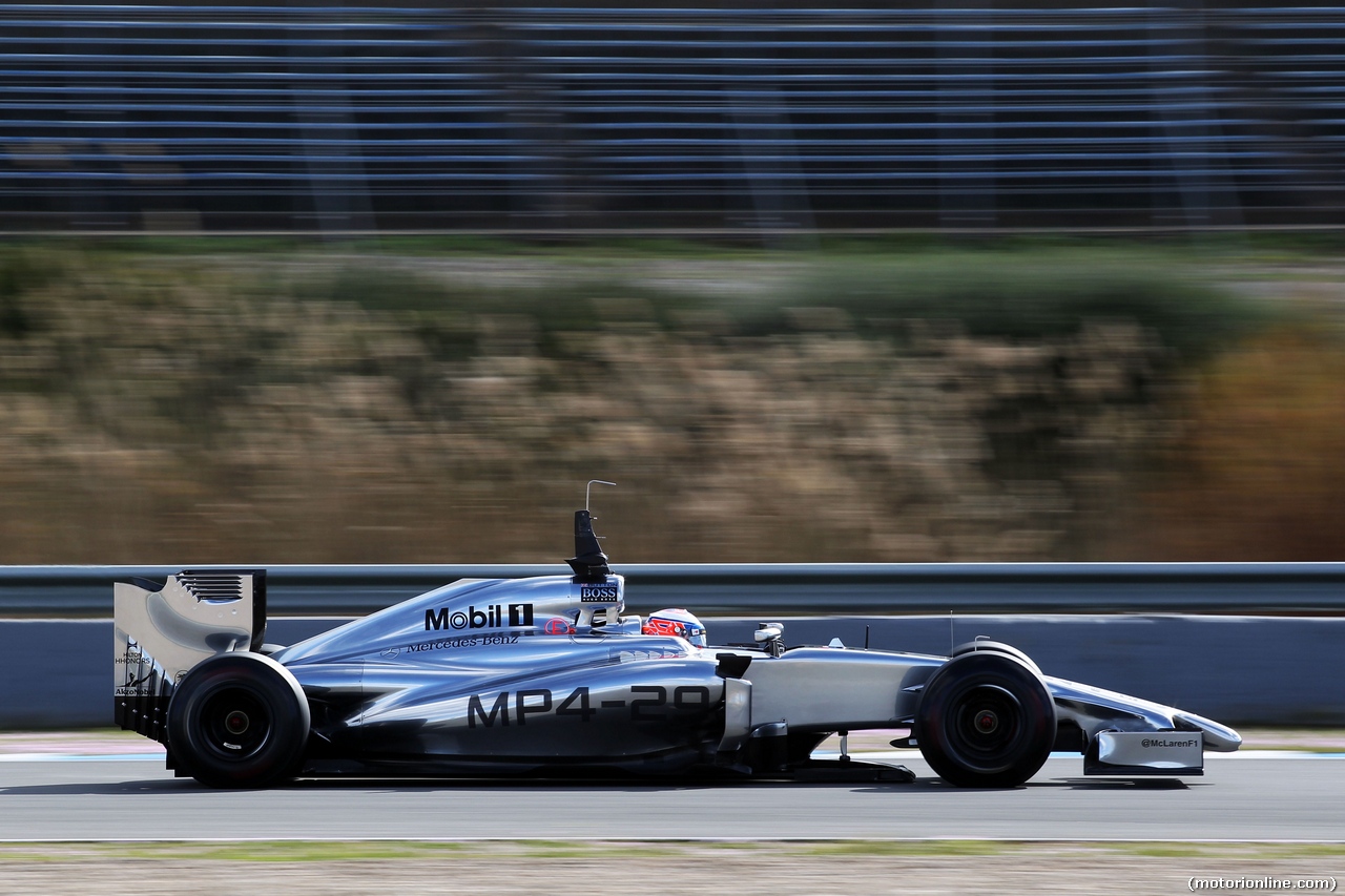 TEST F1 JEREZ 29 GENNAIO, Jenson Button (GBR) McLaren MP4-29.
29.01.2014. Formula One Testing, Day Two, Jerez, Spain.