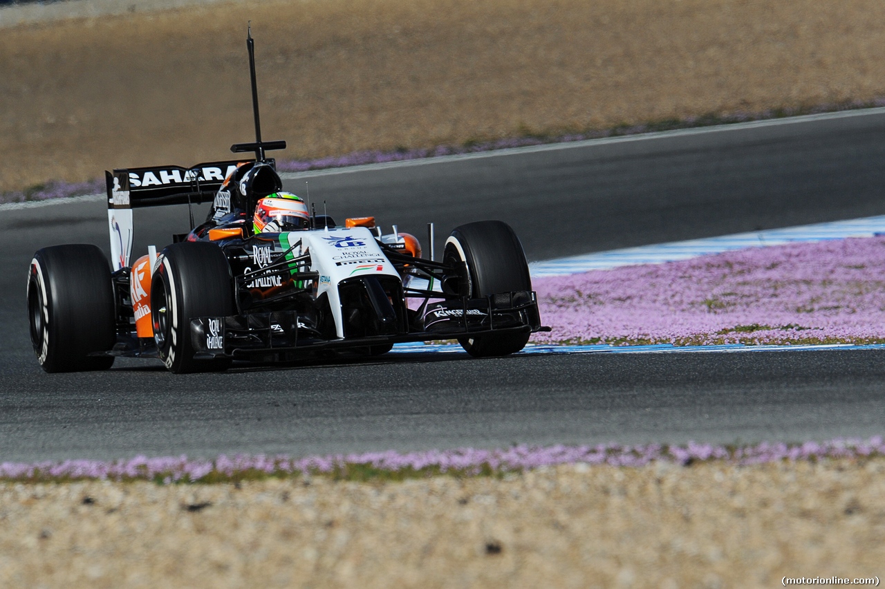 TEST F1 JEREZ 29 GENNAIO, Sergio Perez (MEX) Sahara Force India F1 VJM07.
29.01.2014. Formula One Testing, Day Two, Jerez, Spain.