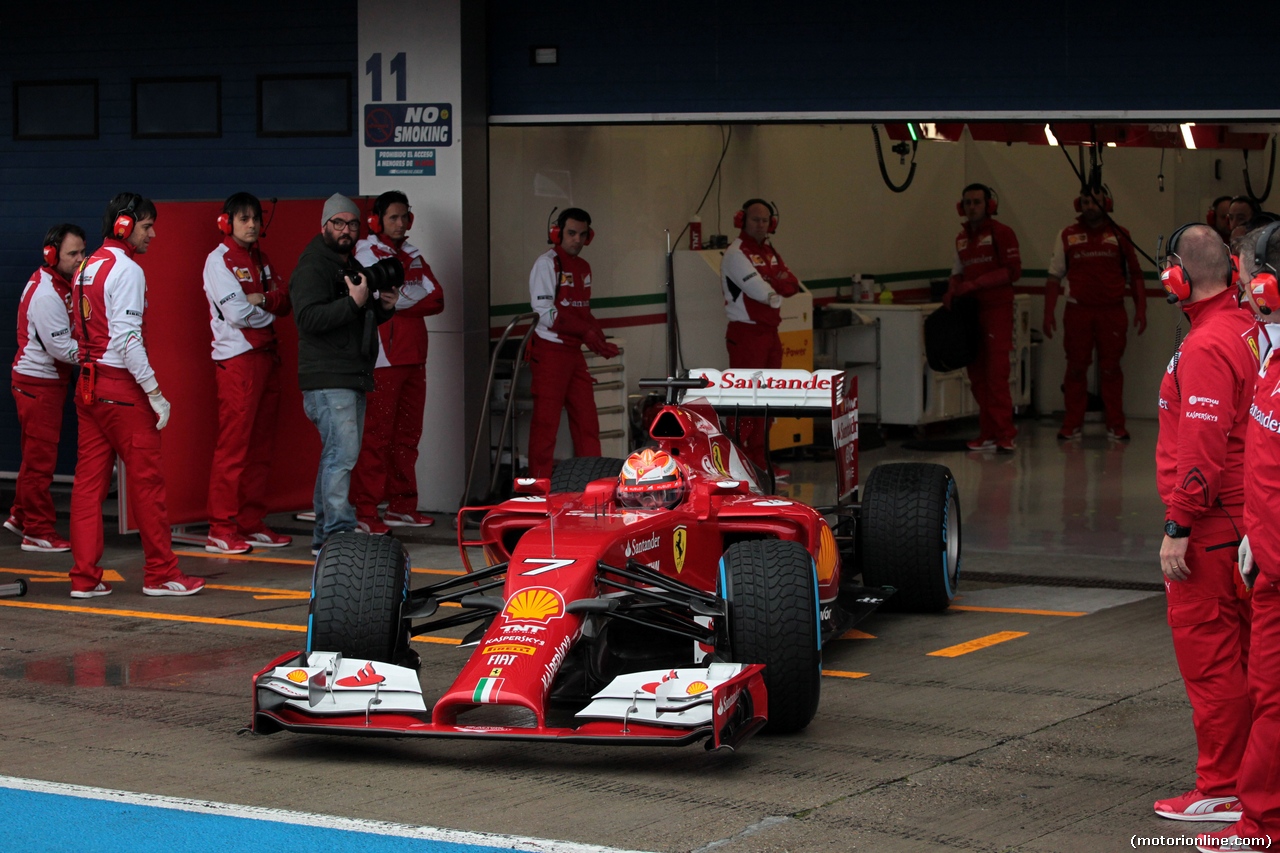 TEST F1 JEREZ 29 GENNAIO, 29.01.2014- Kimi Raikkonen (FIN) Ferrari F14-T