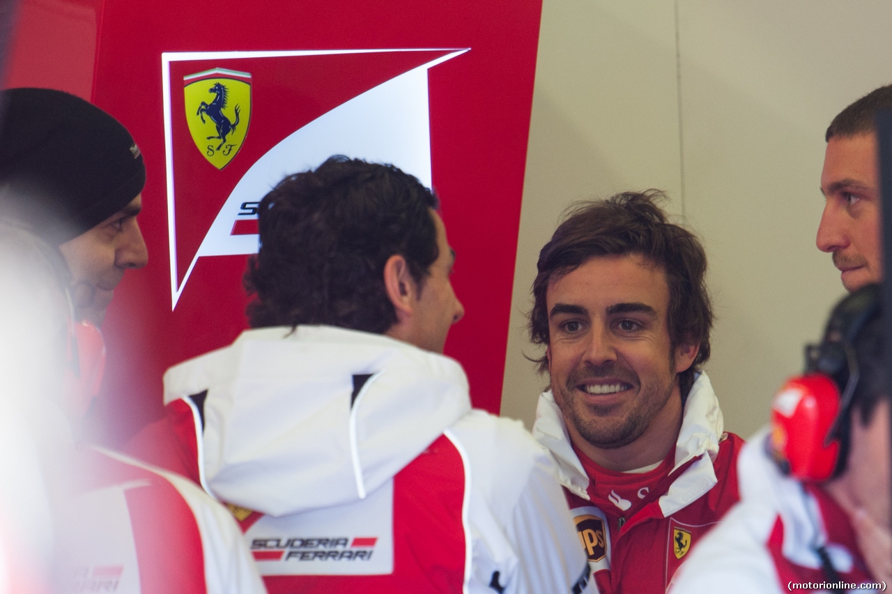 TEST F1 JEREZ 30 GENNAIO, Fernando Alonso (ESP) Ferrari with Pedro De La Rosa (ESP) Ferrari Development Driver.
30.01.2014. Formula One Testing, Day Three, Jerez, Spain.