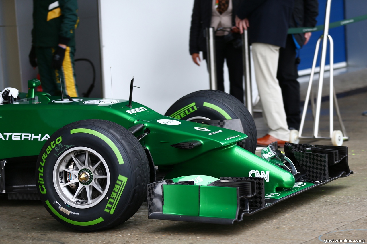 TEST F1 JEREZ 31 GENNAIO, Caterham CT05 nosecone e front wing.
31.01.2014. Formula One Testing, Day Four, Jerez, Spain.
