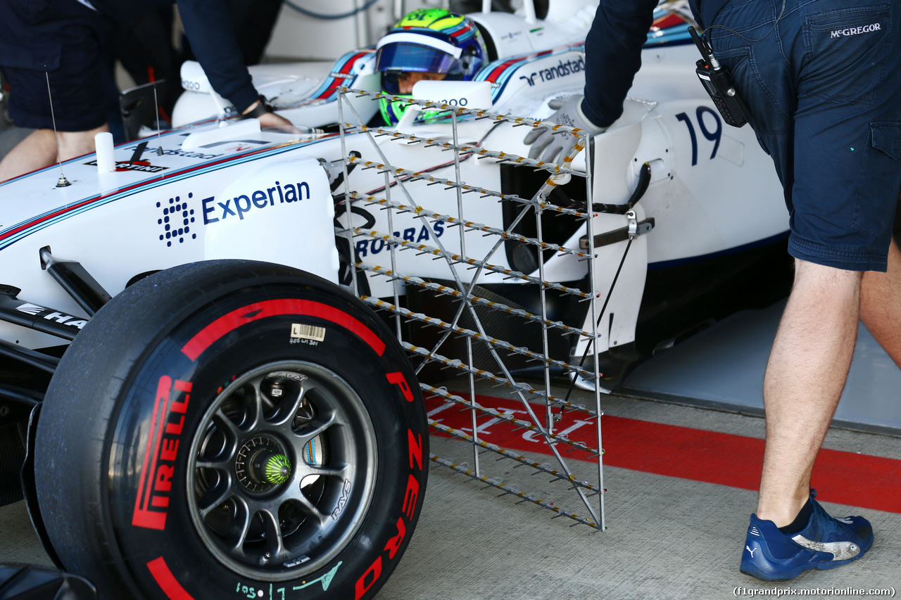 TEST SILVERSTONE 08 LUGLIO, Felipe Massa (BRA) Williams FW36 running sensor equipment.
08.07.2014. Formula One Testing, Silverstone, England, Tuesday.