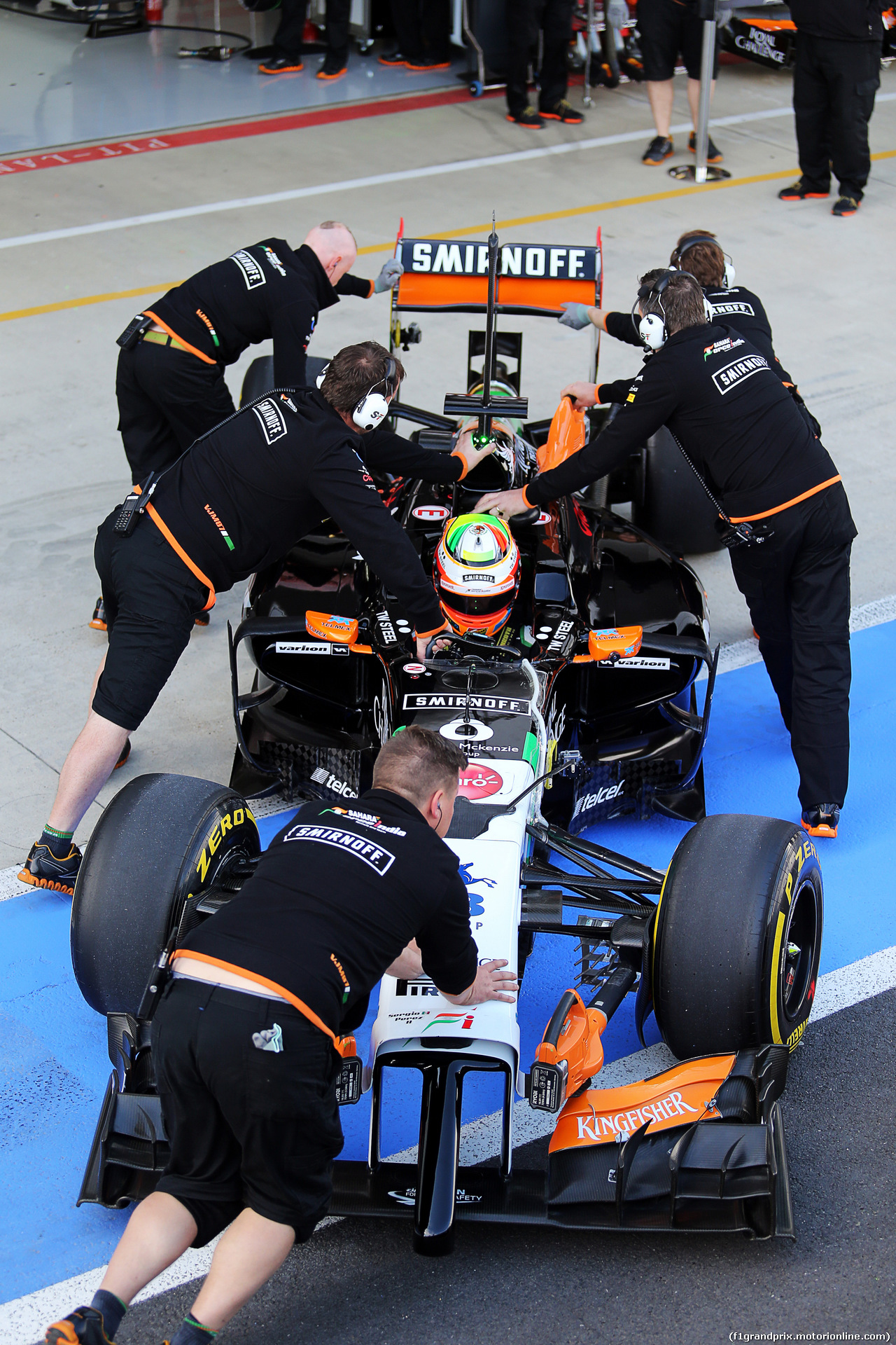 TEST SILVERSTONE 08 LUGLIO, Sergio Perez (MEX) Sahara Force India F1 VJM07.
08.07.2014. Formula One Testing, Silverstone, England, Tuesday.