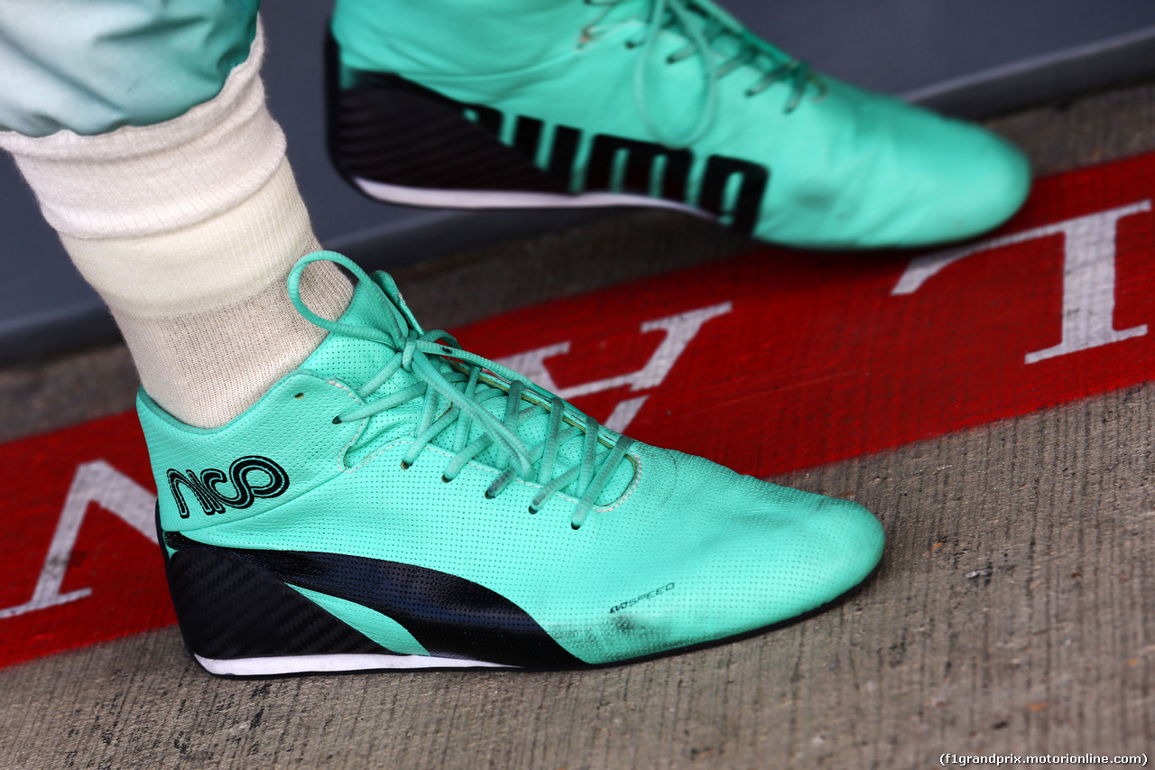 TEST SILVERSTONE 08 LUGLIO, The racing boots of Nico Rosberg (GER) Mercedes AMG F1.
08.07.2014. Formula One Testing, Silverstone, England, Tuesday.