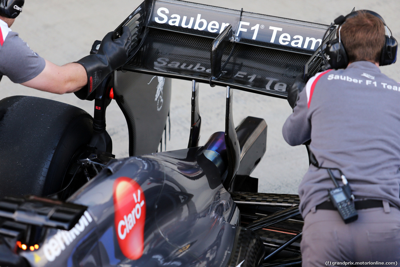 TEST SILVERSTONE 08 LUGLIO, Sauber C33 rear wing.
08.07.2014. Formula One Testing, Silverstone, England, Tuesday.