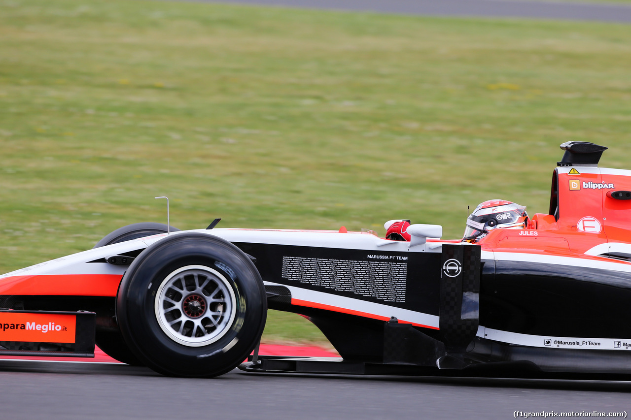 TEST SILVERSTONE 08 LUGLIO, Jules Bianchi (FRA) Marussia F1 Team MR03.
08.07.2014. Formula One Testing, Silverstone, England, Tuesday.
