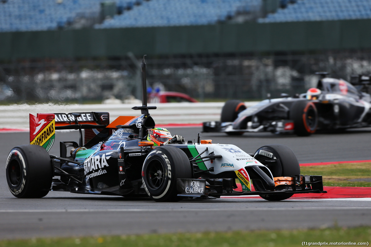 TEST SILVERSTONE 08 LUGLIO, Sergio Perez (MEX) Sahara Force India F1 VJM07.
08.07.2014. Formula One Testing, Silverstone, England, Tuesday.