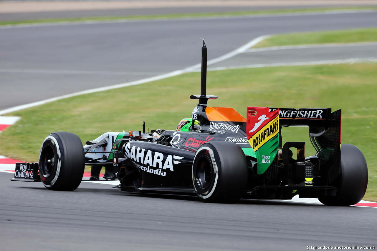 TEST SILVERSTONE 08 LUGLIO, Sergio Perez (MEX) Sahara Force India F1 VJM07.
08.07.2014. Formula One Testing, Silverstone, England, Tuesday.