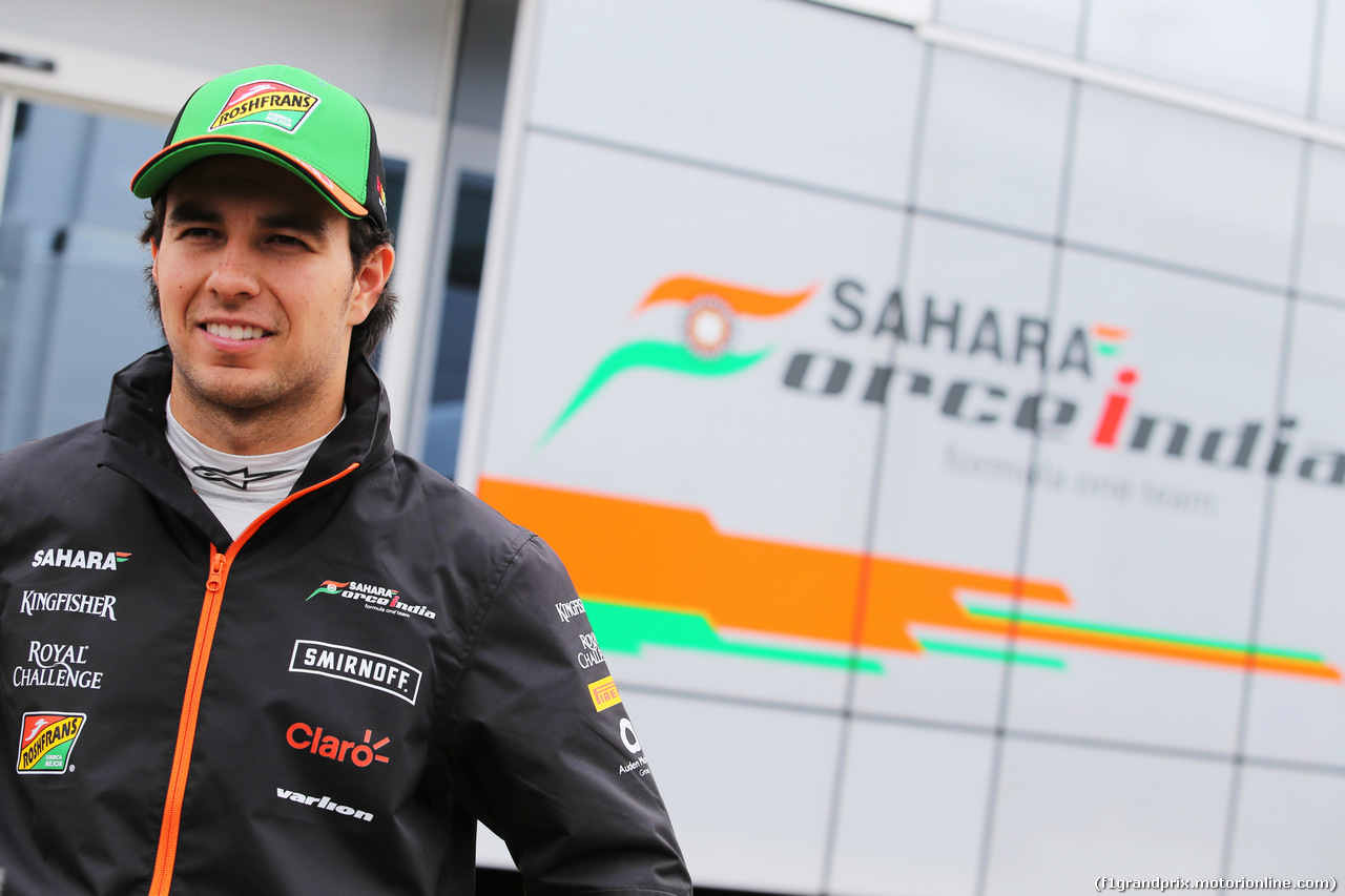TEST SILVERSTONE 08 LUGLIO, Sergio Perez (MEX) Sahara Force India F1.
08.07.2014. Formula One Testing, Silverstone, England, Tuesday.
