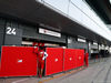 TEST SILVERSTONE 08 LUGLIO, The barriers are up at the Ferrari pit garage.
08.07.2014. Formula One Post GP Test, Silverstone, England, Tuesday.