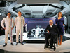 WILLIAMS MARTINI RACING FW36, (L to R): Valtteri Bottas (FIN) Williams with team mate Felipe Massa (BRA) Williams; Frank Williams (GBR) Williams Team Owner e Claire Williams (GBR) Williams Deputy Team Principal, with the new Martini liveried Williams FW36.
06.03.2014. Formula One Launch, Williams FW36 Official Unveiling, London, England.