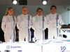 WILLIAMS MARTINI RACING FW36, (L to R): Susie Wolff (GBR) Williams Development Driver; Valtteri Bottas (FIN) Williams; Felipe Massa (BRA) Williams; e Felipe Nasr (BRA) Williams Test e Reserve Driver, with the Martini liveried Williams FW36.
06.03.2014. Formula One Launch, Williams FW36 Official Unveiling, London, England.