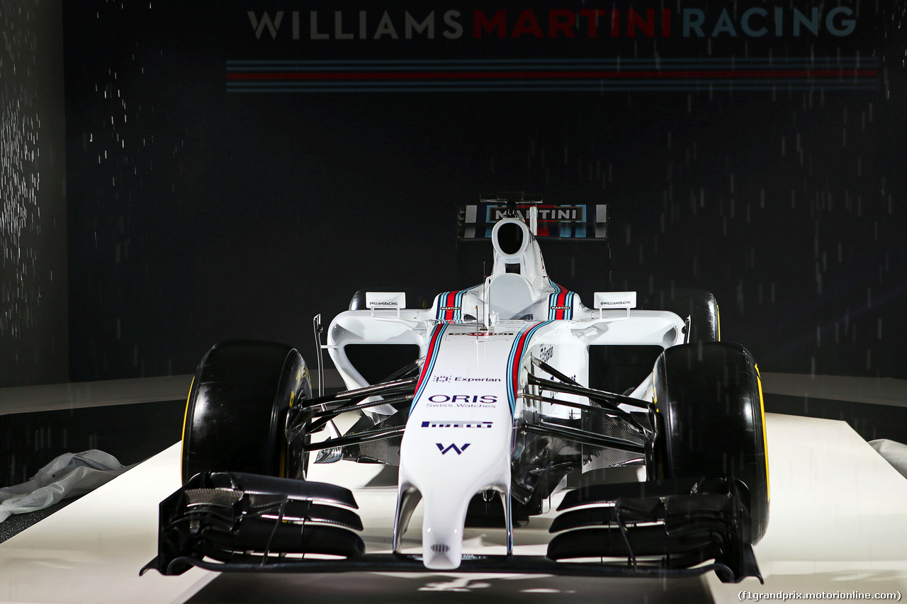 WILLIAMS MARTINI RACING FW36, The Williams FW36 with Martini livery is unveiled.
06.03.2014. Formula One Launch, Williams FW36 Official Unveiling, London, England.