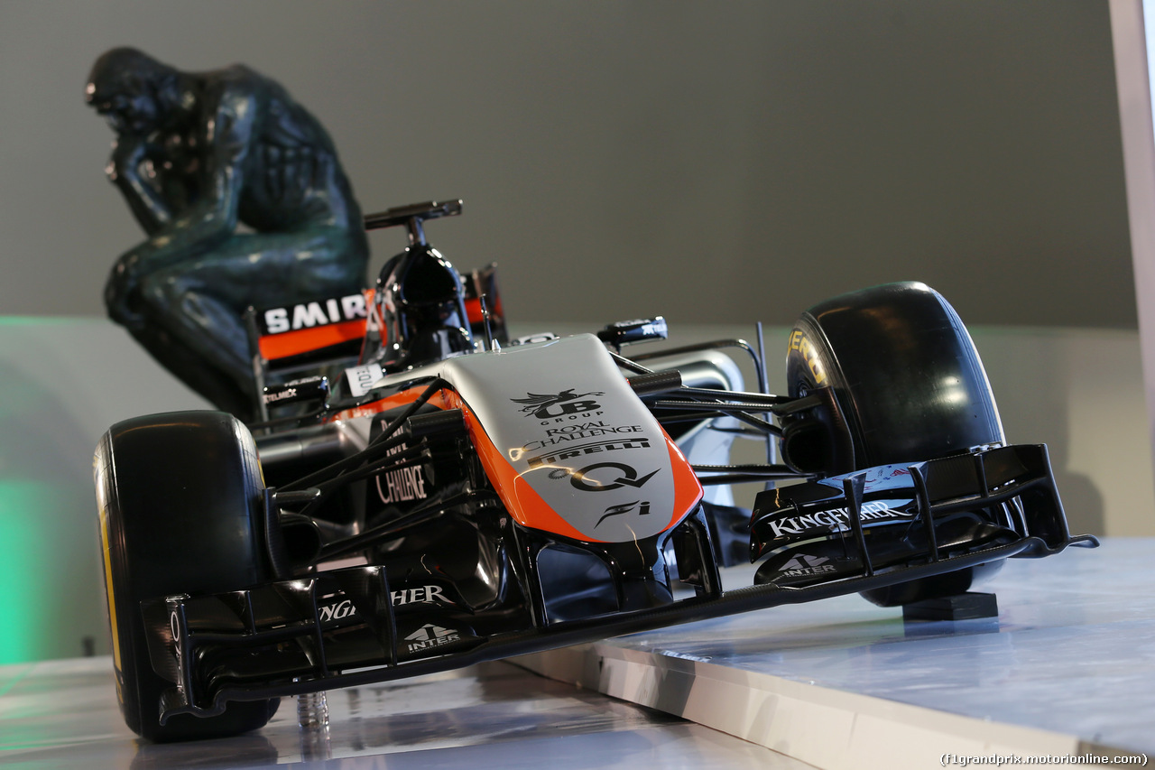 FORCE INDIA VJM08, The Sahara Force India F1 Team 2015 livery is revealed in the Soumaya Museum.
21.01.2015.