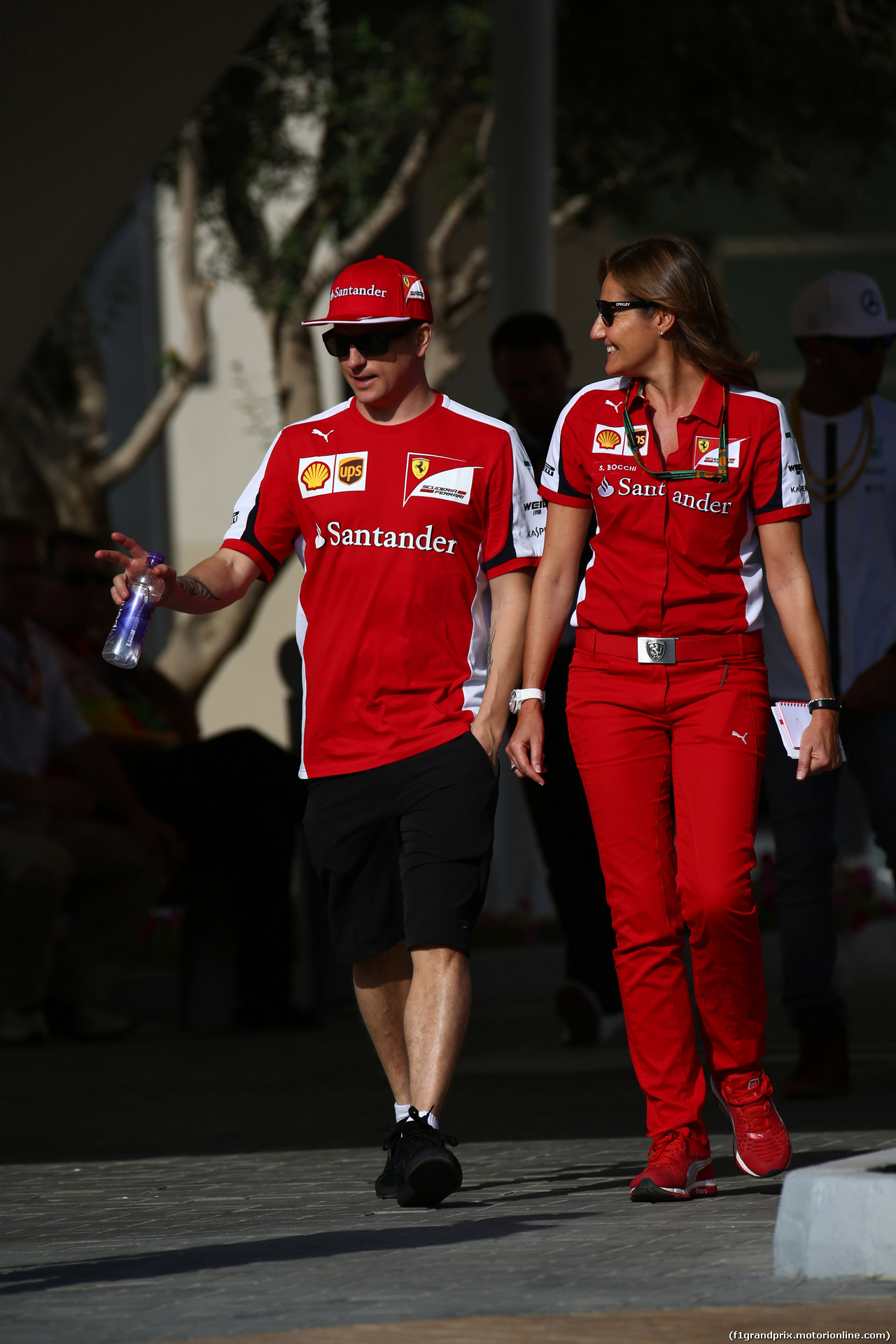 GP ABU DHABI, 26.11.2015 - Kimi Raikkonen (FIN) Ferrari SF15-T e Stefania Boccoli (ITA), Ferrari Press Officer