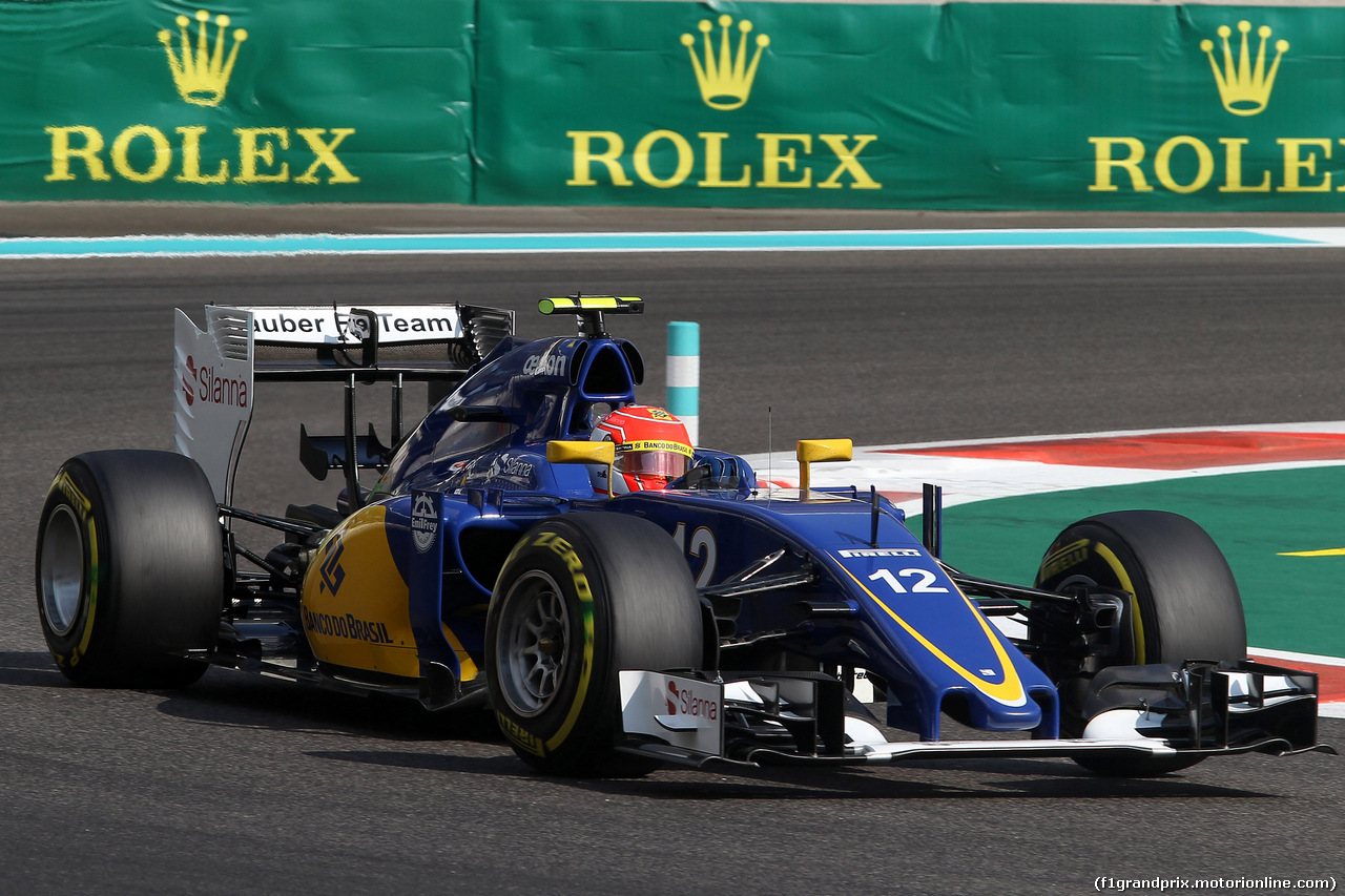 GP ABU DHABI, 28.11.2015 - Prove Libere 3, Felipe Nasr (BRA) Sauber C34