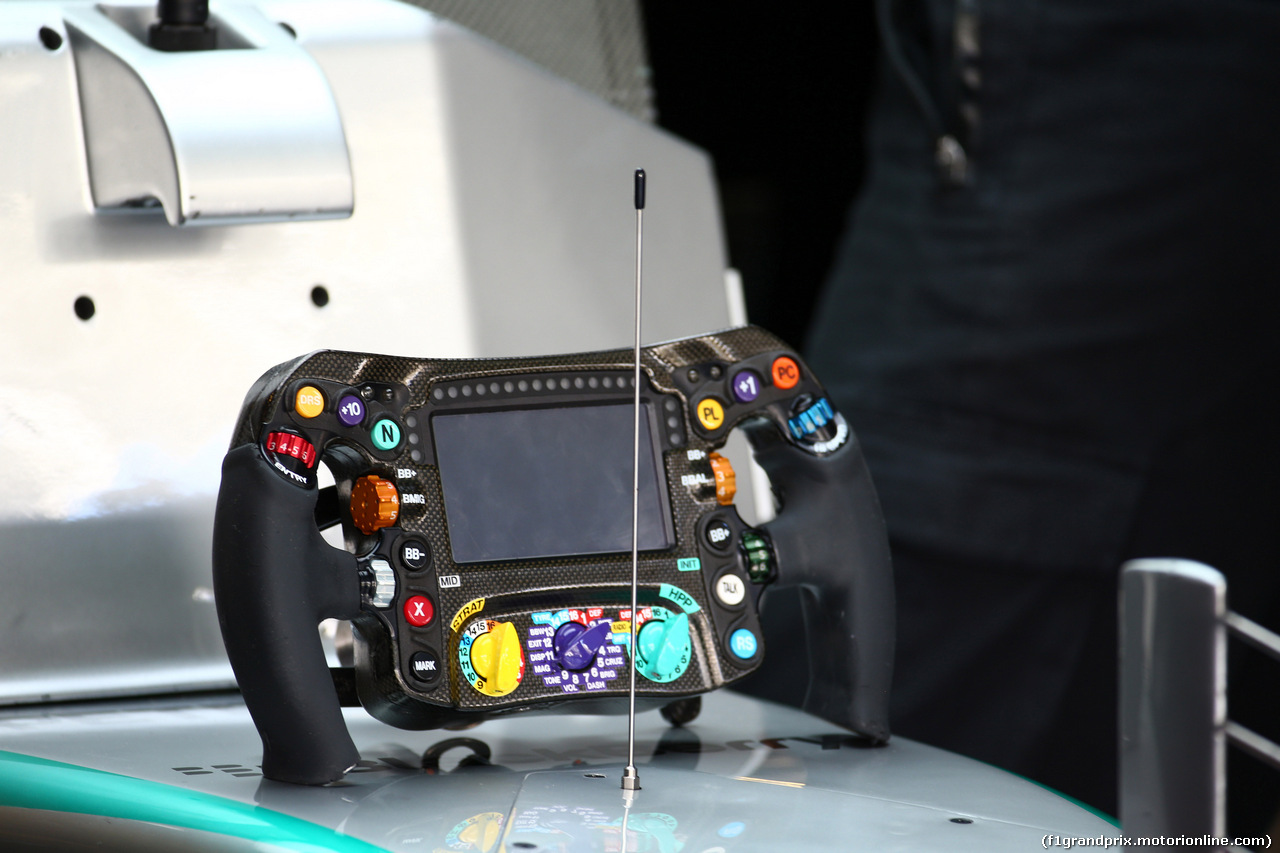 GP ABU DHABI, 27.11.2015 - Prove Libere 1, The Steering wheel of Lewis Hamilton (GBR) Mercedes AMG F1 W06