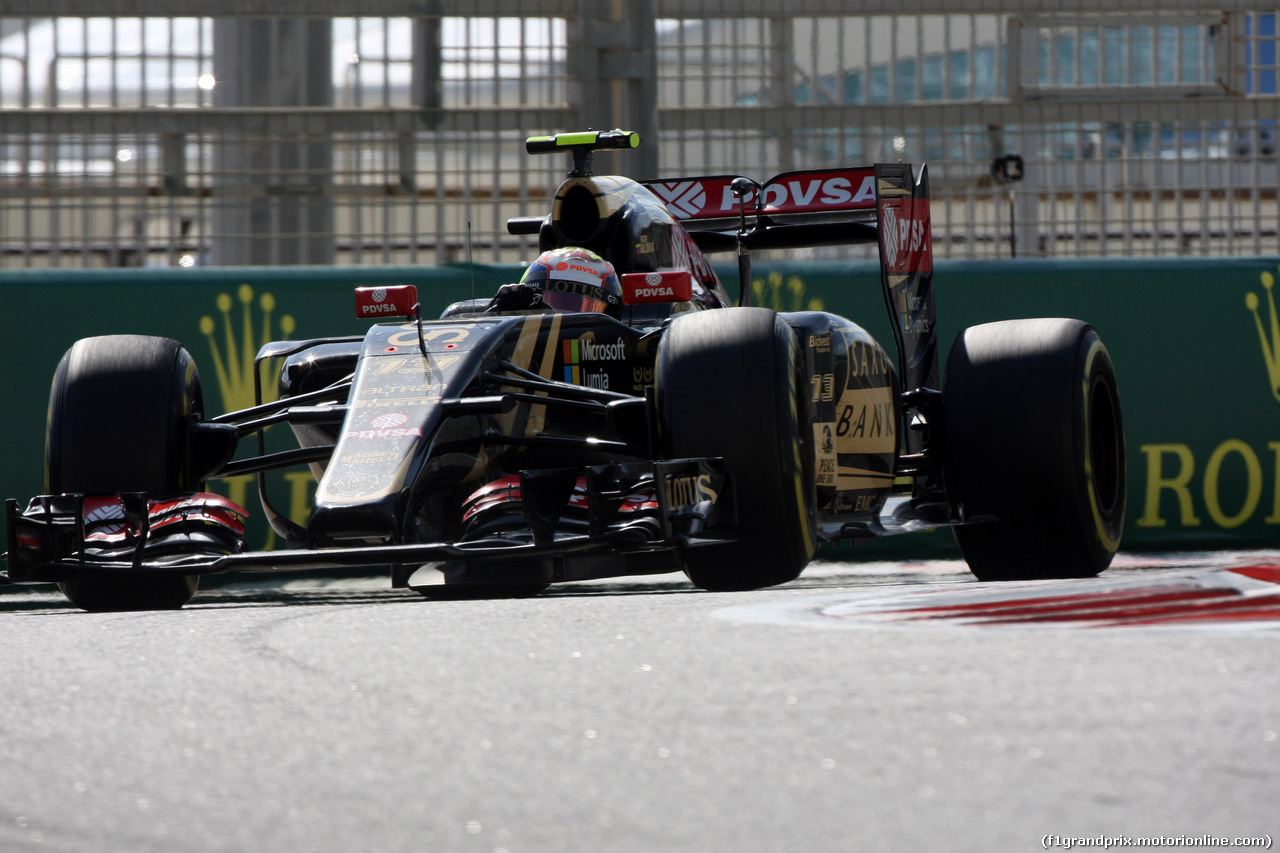 GP ABU DHABI, 27.11.2015 - Prove Libere 1, Pastor Maldonado (VEN) Lotus F1 Team E23
