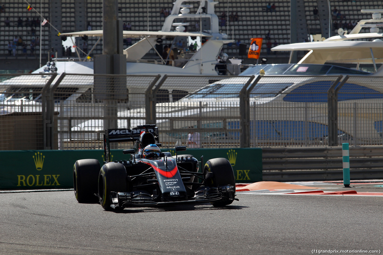 GP ABU DHABI, 27.11.2015 - Prove Libere 1, Fernando Alonso (ESP) McLaren Honda MP4-30