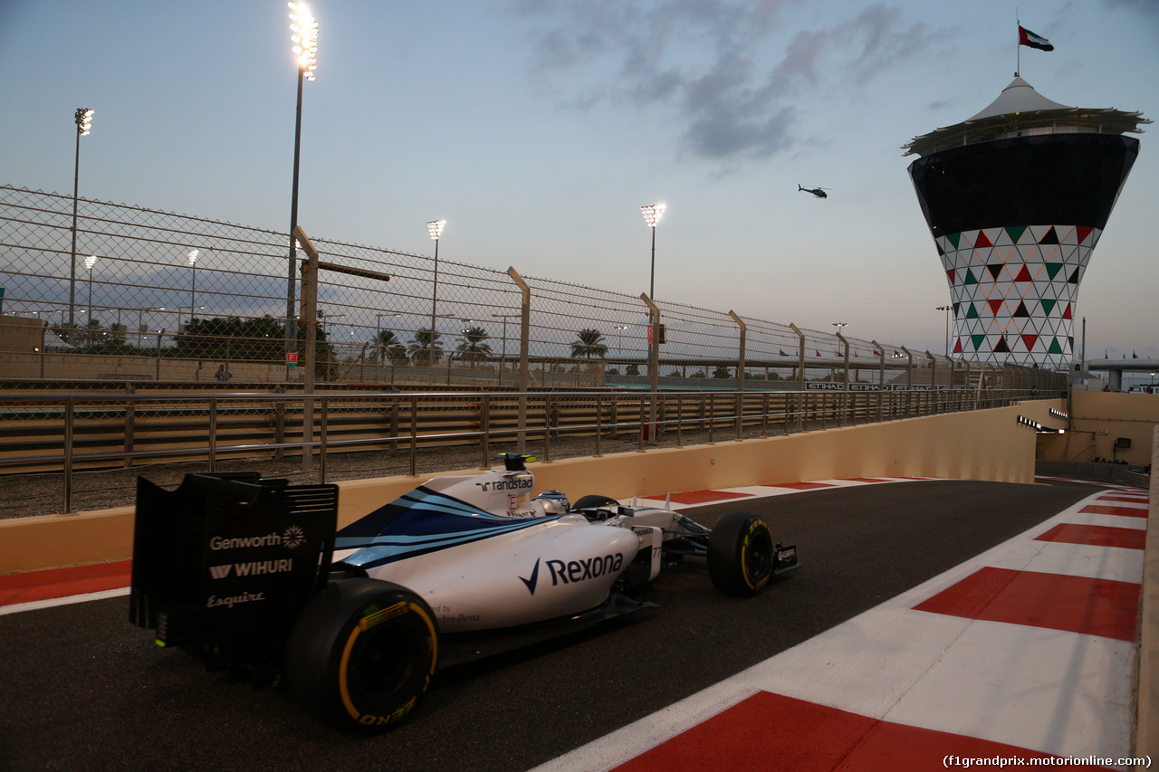 GP ABU DHABI, 27.11.2015 - Prove Libere 2, Valtteri Bottas (FIN) Williams F1 Team FW37