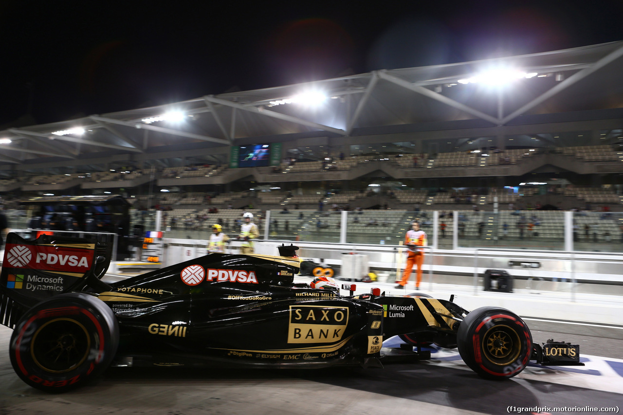 GP ABU DHABI, 27.11.2015 - Prove Libere 2, Romain Grosjean (FRA) Lotus F1 Team E23