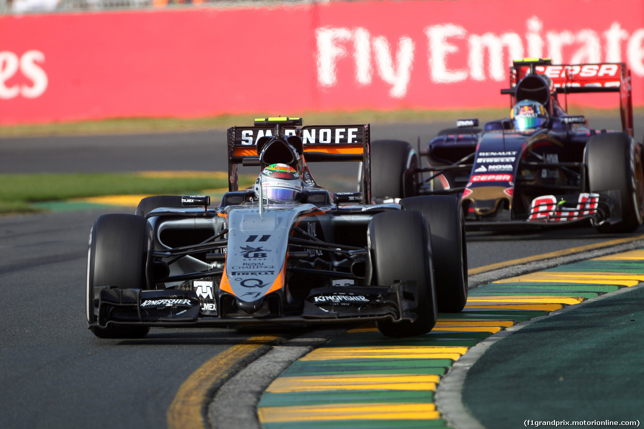 GP AUSTRALIA, 15.03.2015 - Gara, Sergio Perez (MEX) Sahara Force India F1 VJM08