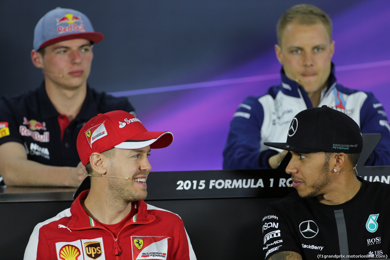 GP AUSTRALIA, 12.03.2015 - Conferenza Stampa, Sebastian Vettel (GER) Ferrari SF15-T e Lewis Hamilton (GBR) Mercedes AMG F1 W06