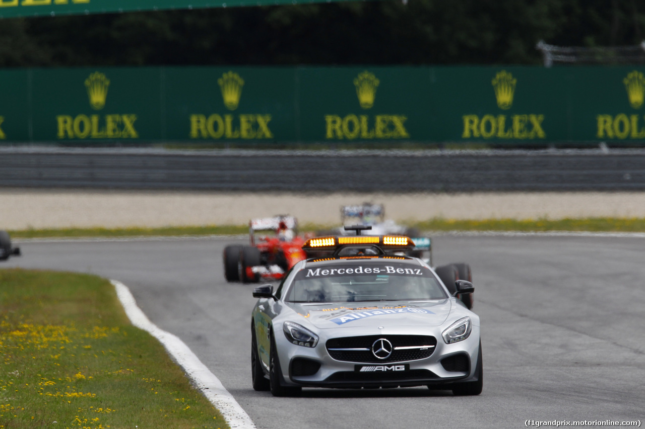 GP AUSTRIA, 21.06.2015- Gara, The safety Car davanti a the group