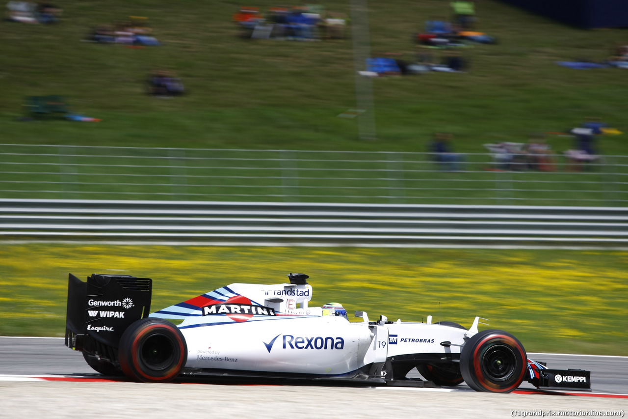 GP AUSTRIA, 21.06.2015- Gara, Felipe Massa (BRA) Williams F1 Team FW37