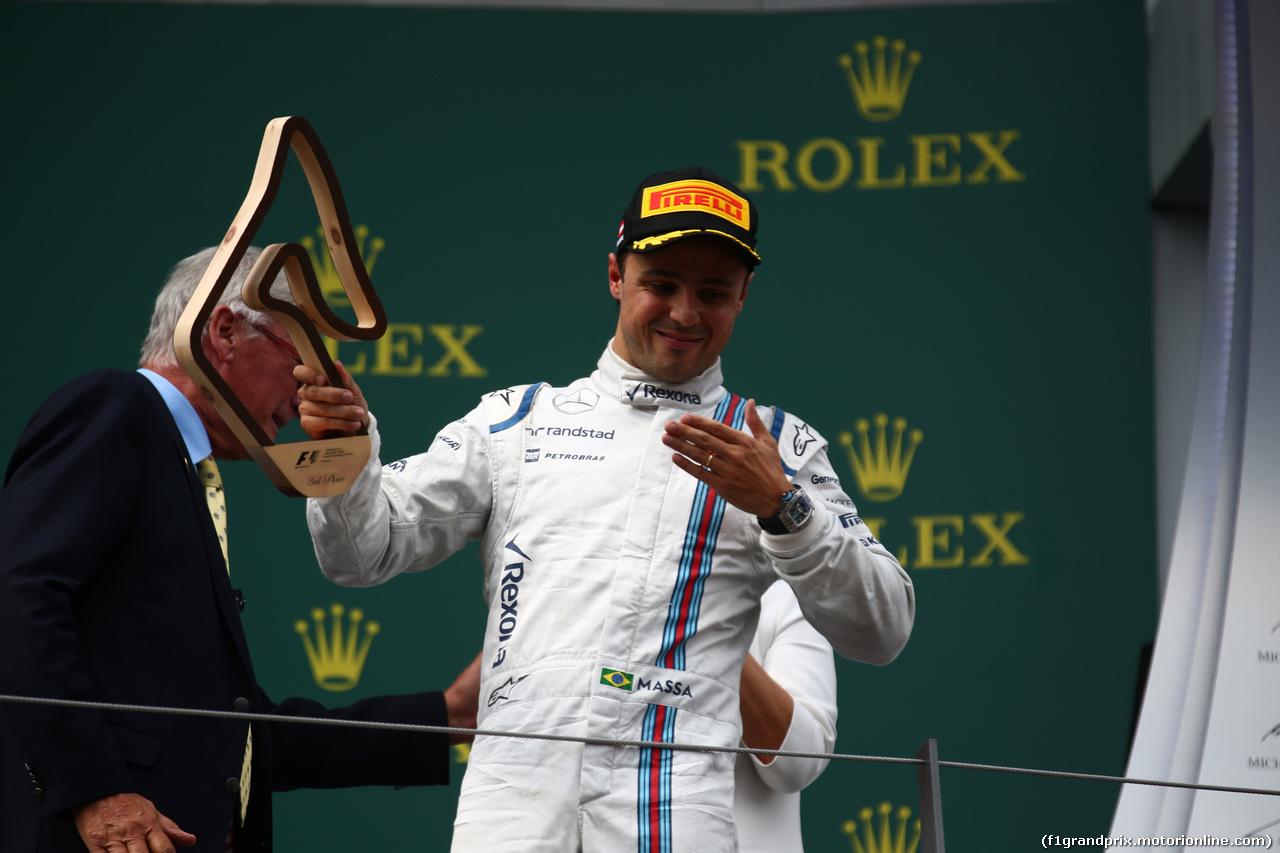 GP AUSTRIA, 21.06.2015- Podium, 3rd Felipe Massa (BRA) Williams F1 Team FW37