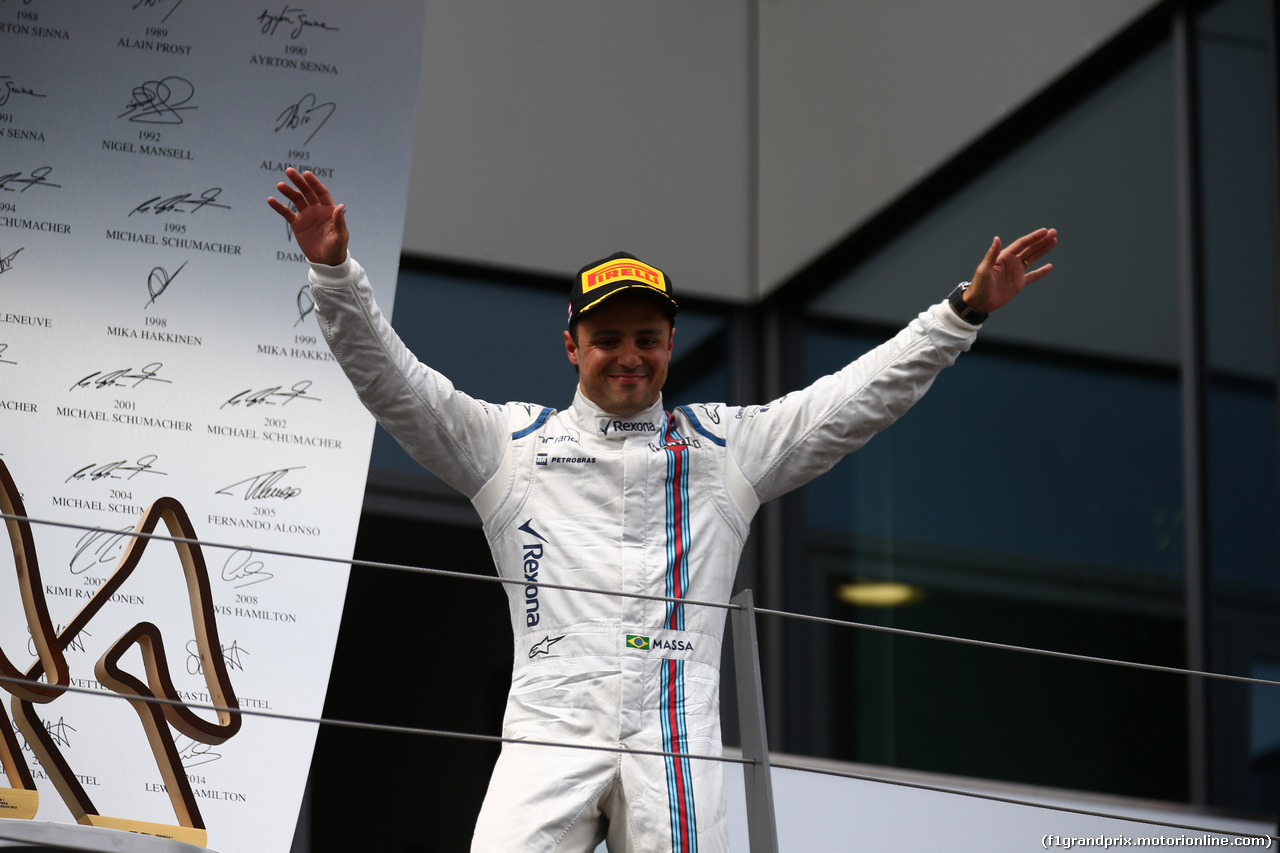 GP AUSTRIA, 21.06.2015- Podium 3rd Felipe Massa (BRA) Williams F1 Team FW37