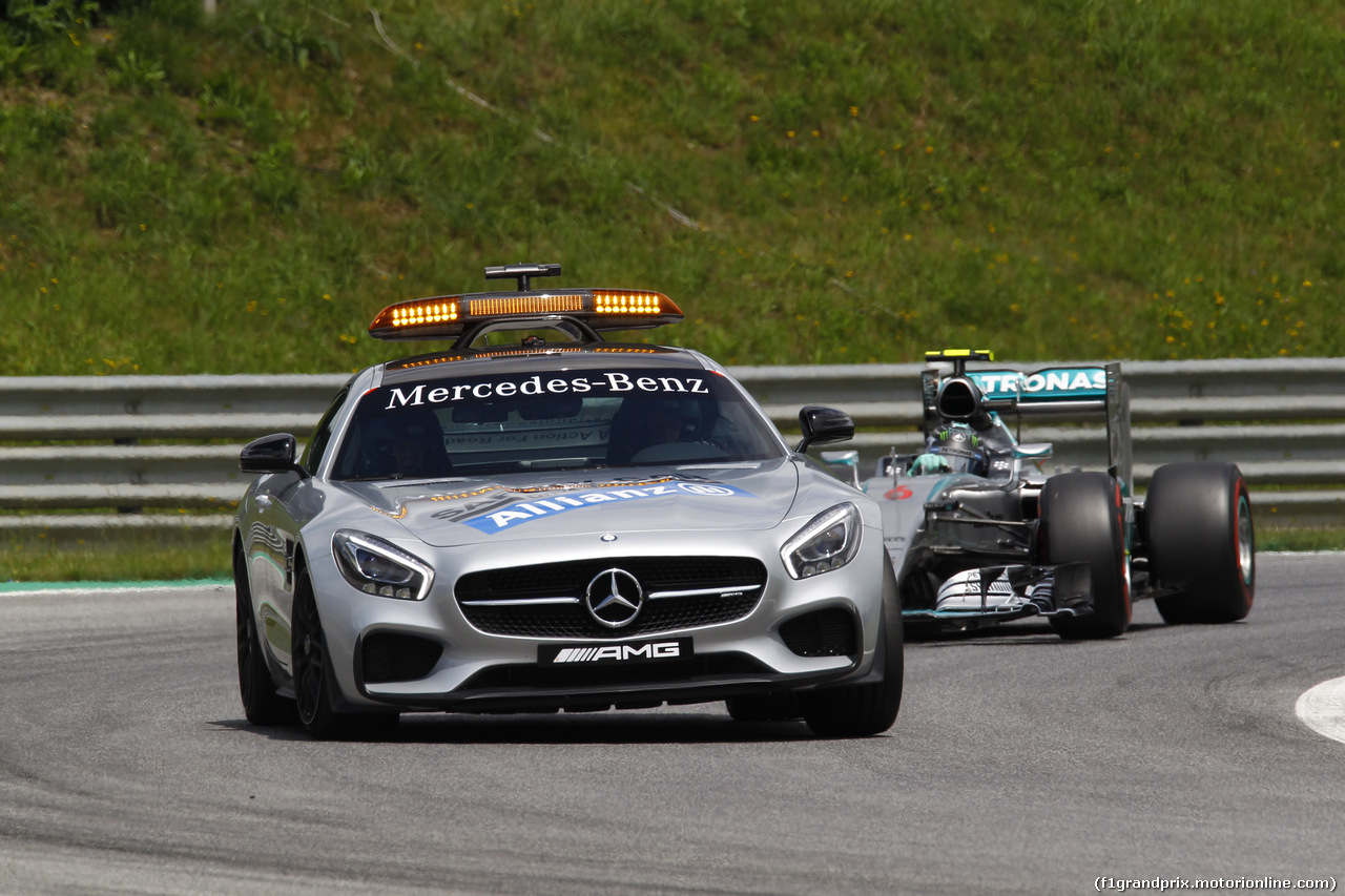 GP AUSTRIA, 21.06.2015- Gara, The safety Car davanti a the group