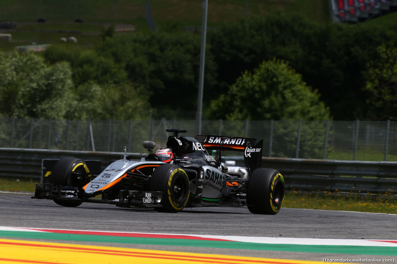 GP AUSTRIA, 21.06.2015- Gara, Nico Hulkenberg (GER) Sahara Force India F1 VJM08