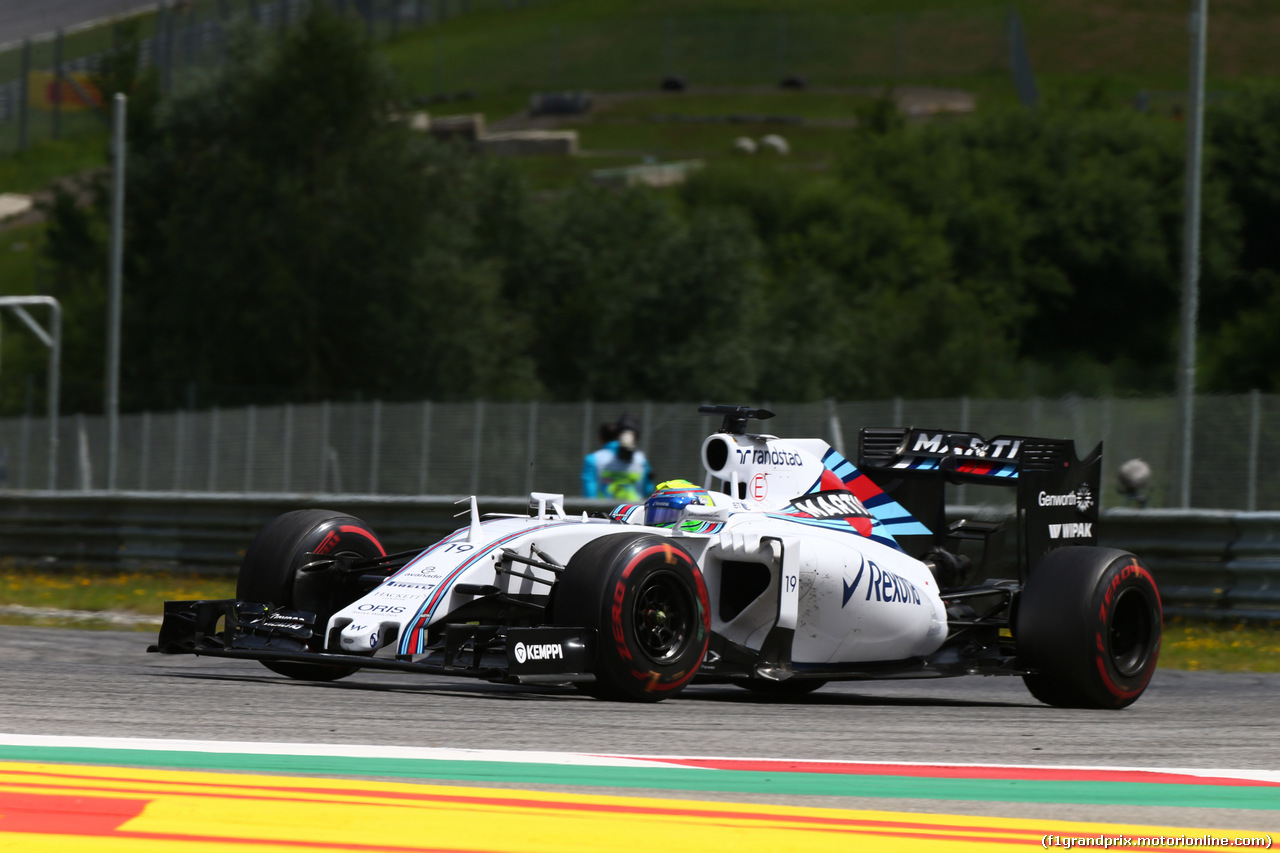 GP AUSTRIA, 21.06.2015- Gara, Felipe Massa (BRA) Williams F1 Team FW37